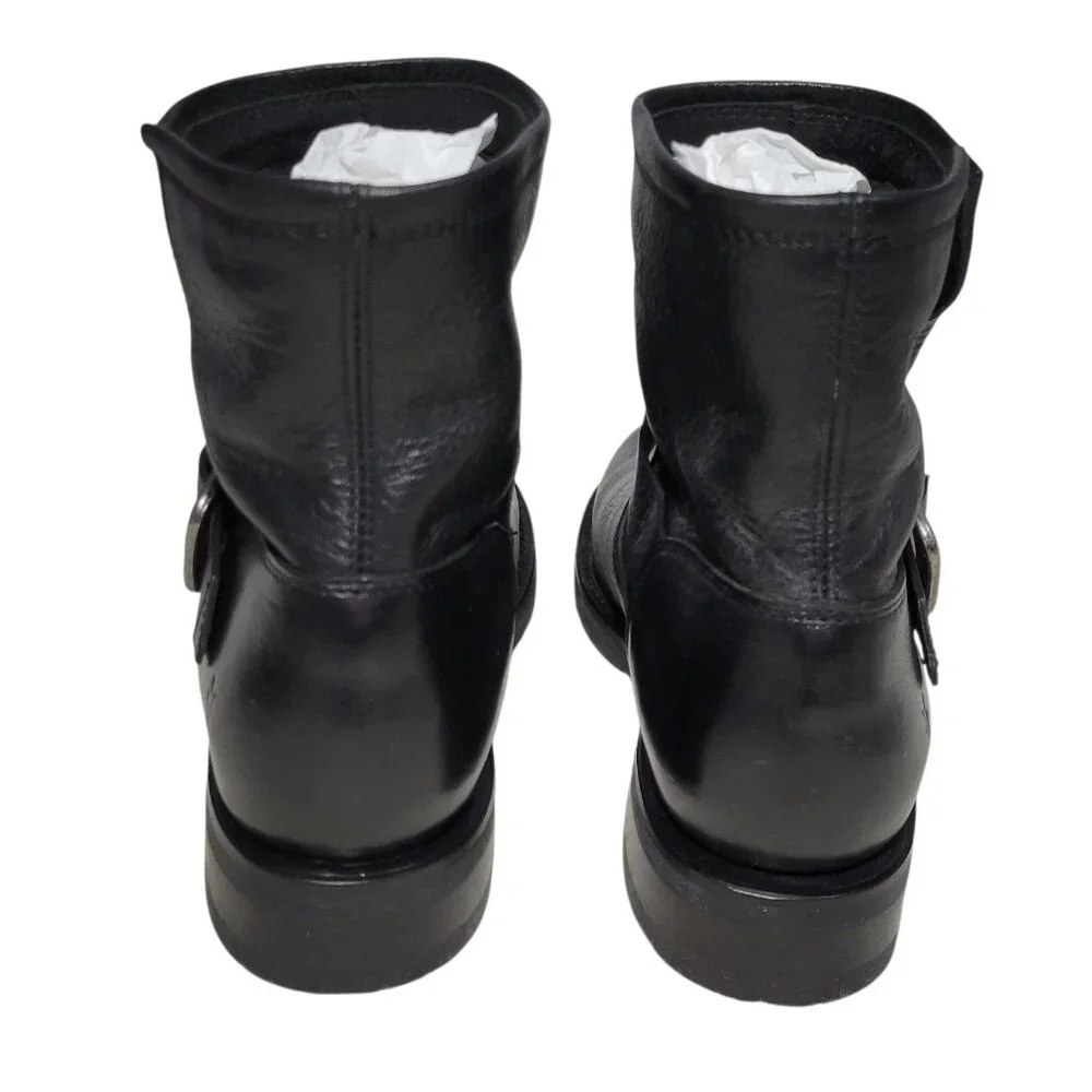 Frye Company Veronica Bootie Women Size 7 B Black Leather Buckle Moto Grunge NEW